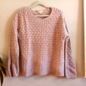 Benedetta B. Wool Blend Italian Made Cable Knit Lilac Soft Cozy Casual Sweater L
